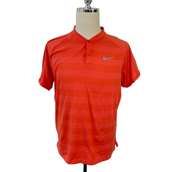 Nike Other - Nike Golf Men's Large Orange Blade Collar Zonal Cooling Short Sleeve Polo Shirt
